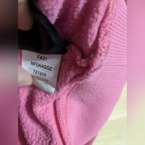 The North Face Youth Junior S/P 7/8 Girls Pink Hooded Sweatshirt Pullover Pocket - Picture 8 of 8